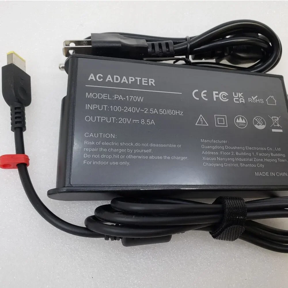 Replacement 170W 20V 8.5A AC Power Adapter Charger for Lenovo Laptops